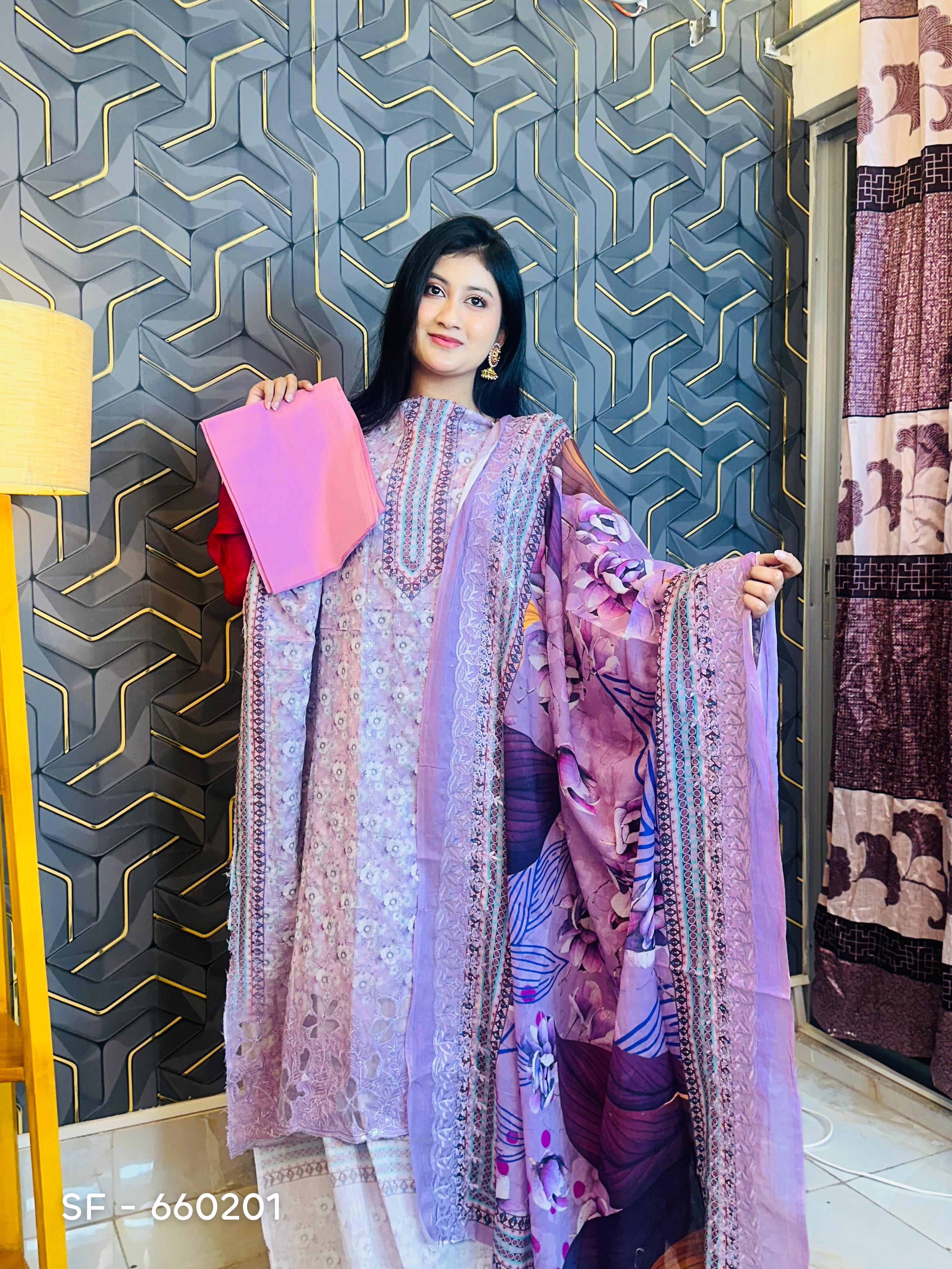 Pakistani Inspired Noor Cotton 3 Piece SF-660201