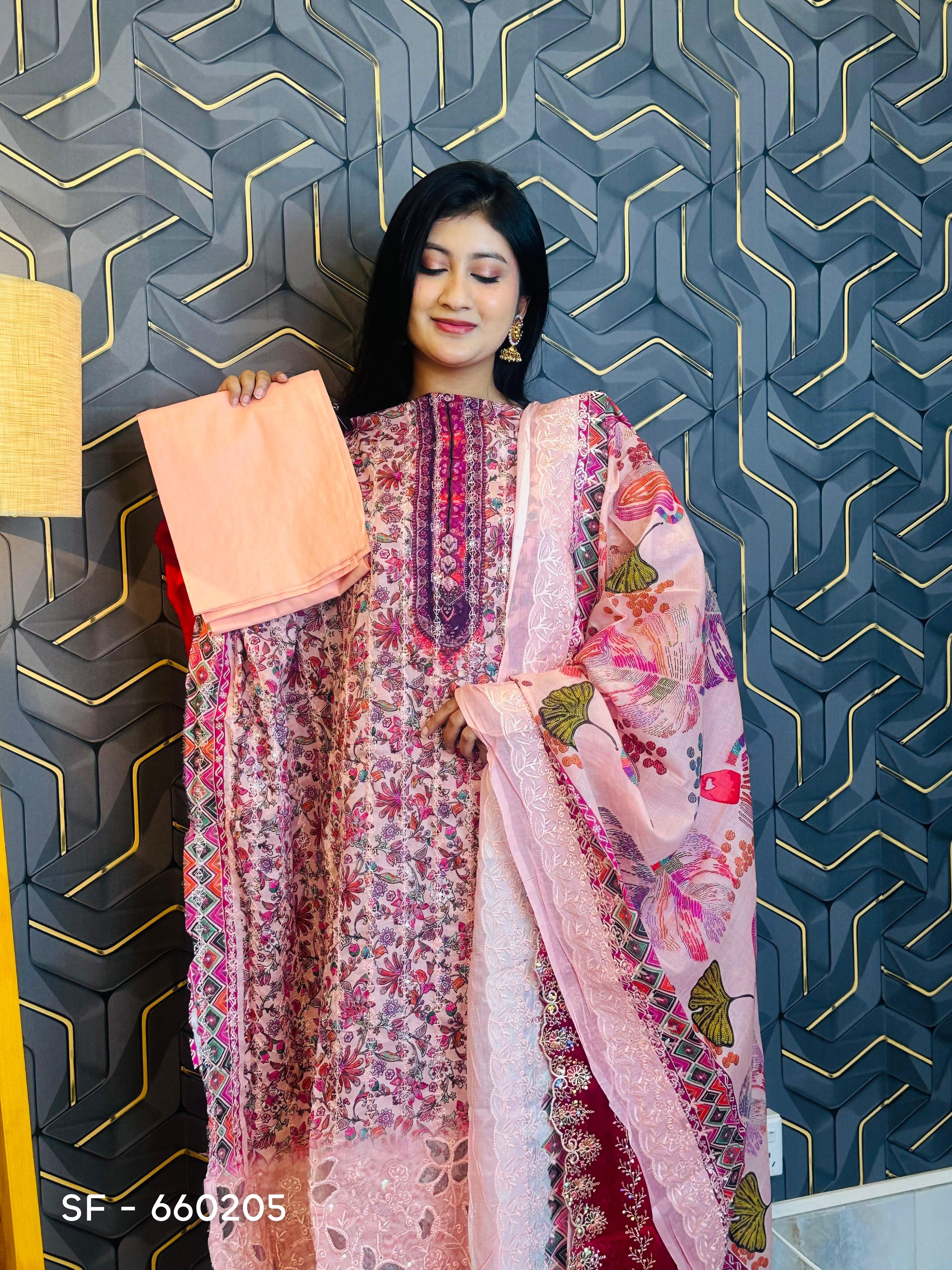 Pakistani Inspired Noor Cotton 3 Piece SF-660205