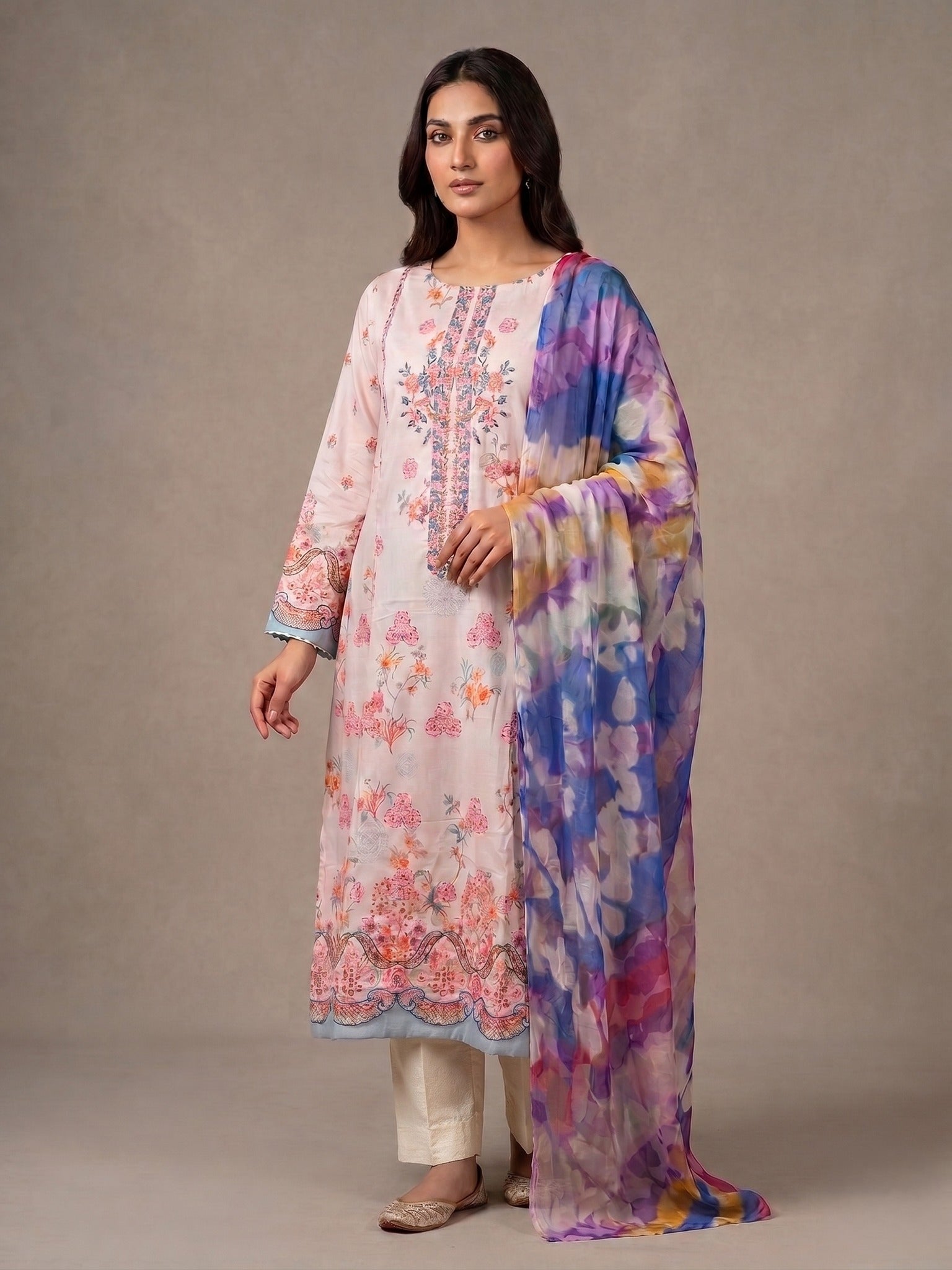 Pakistani Inspired Cotton Unstitched 3 Piece  CP-940202