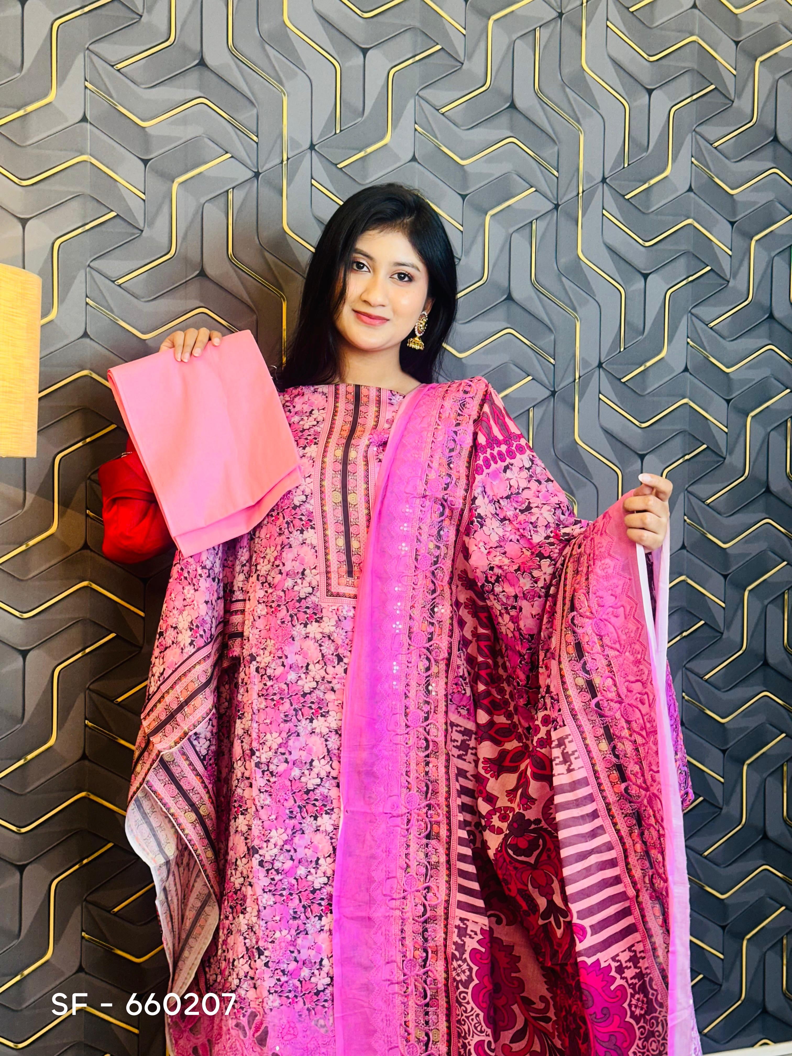 Pakistani Inspired Noor Cotton 3 Piece SF-660207