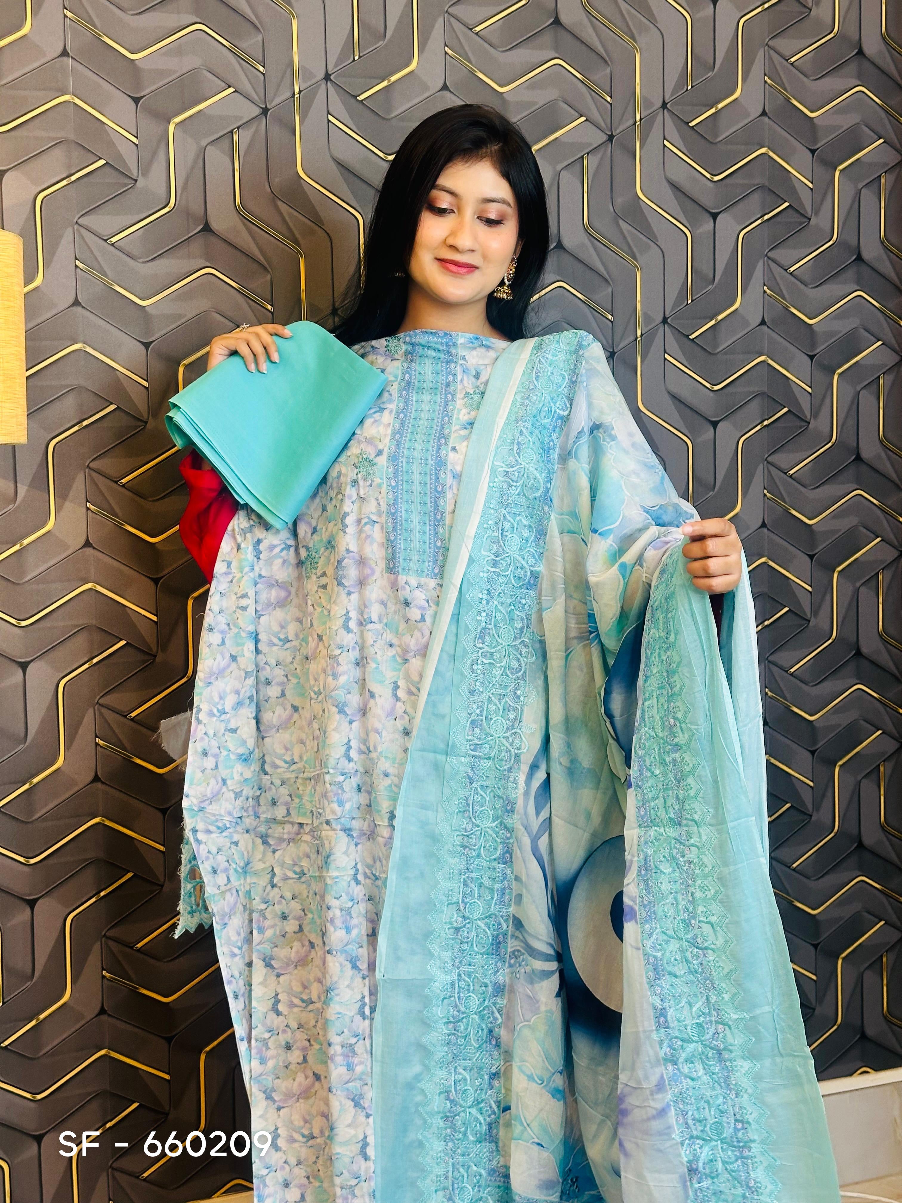 Pakistani Inspired Noor Cotton 3 Piece SF-660209