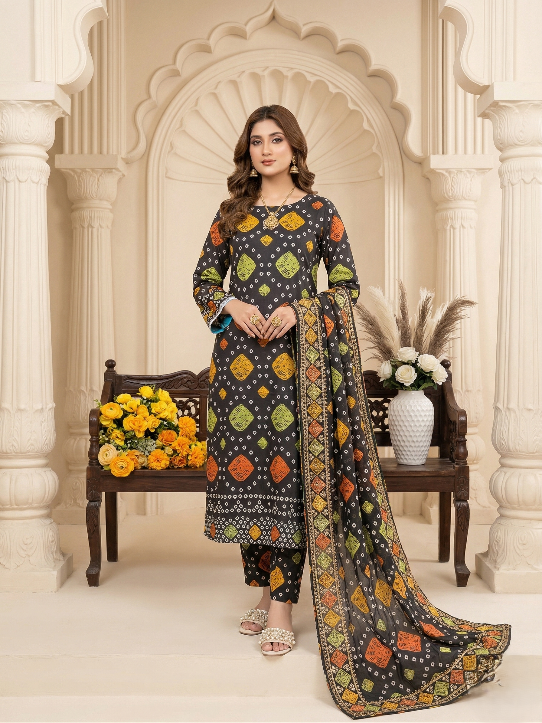 Premium Coco Print Unstitched 3 Piece PM-260226