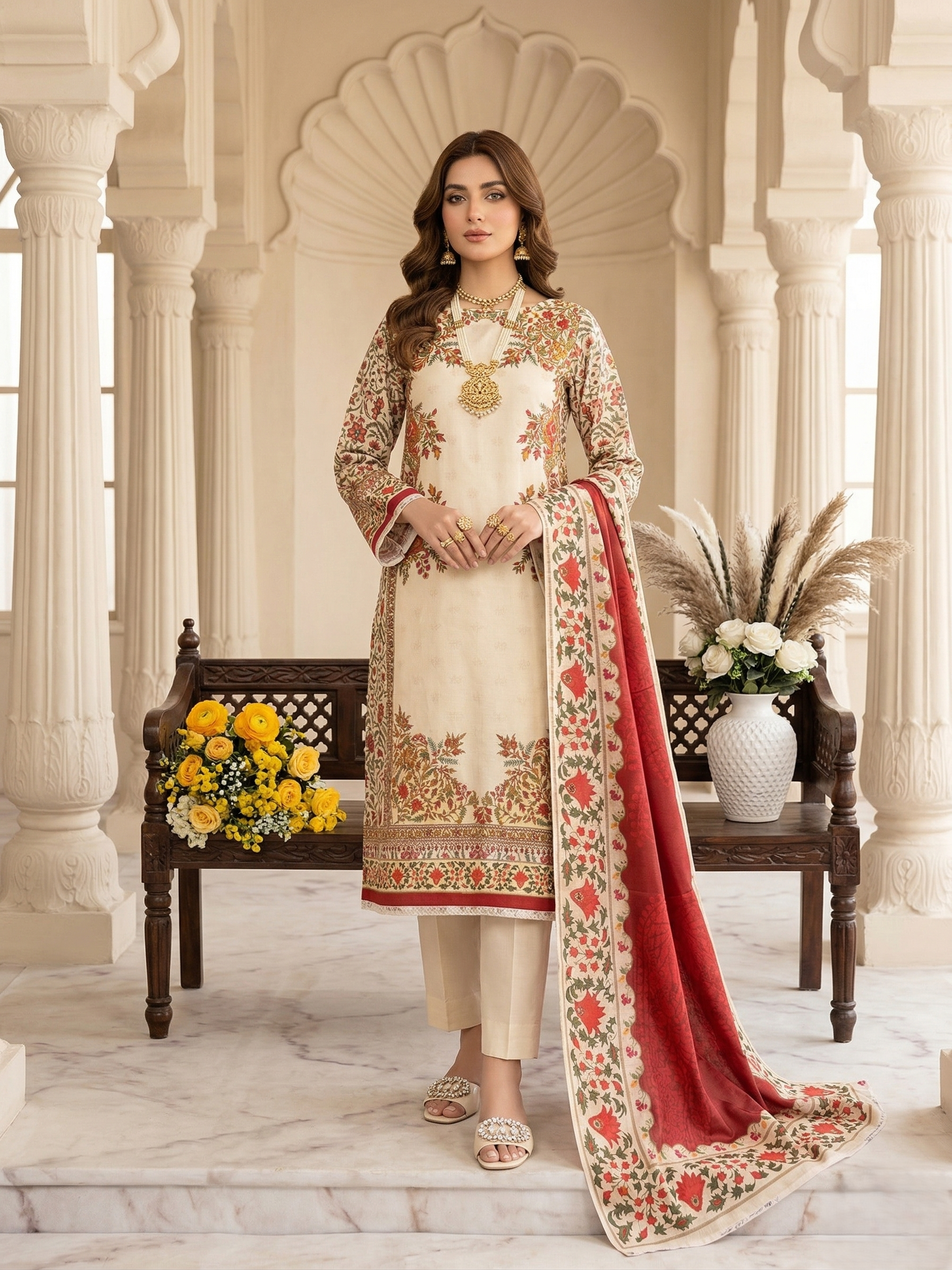 Premium Coco Print Unstitched 3 Piece PM-260211