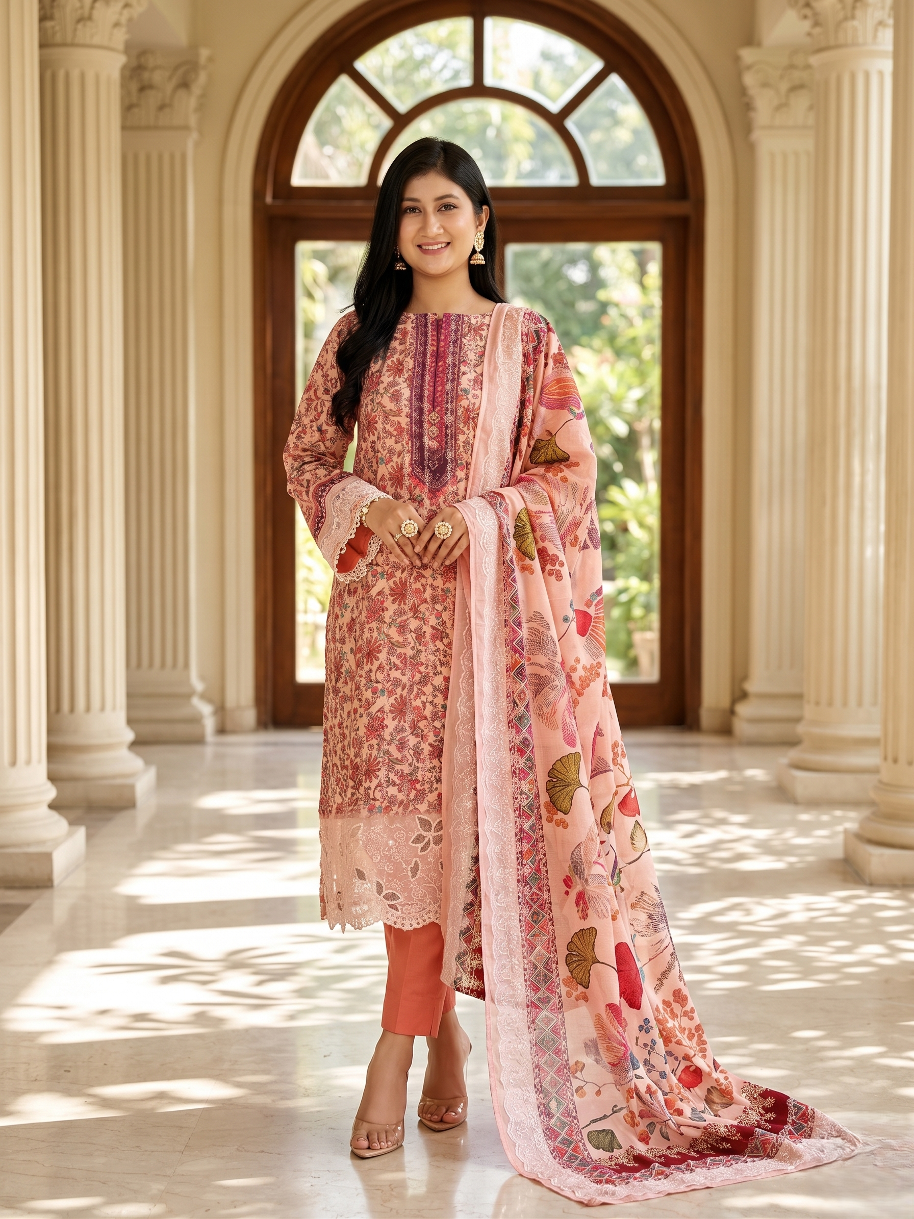 Pakistani Inspired Noor Cotton Unstitched 3 Piece SF-660205