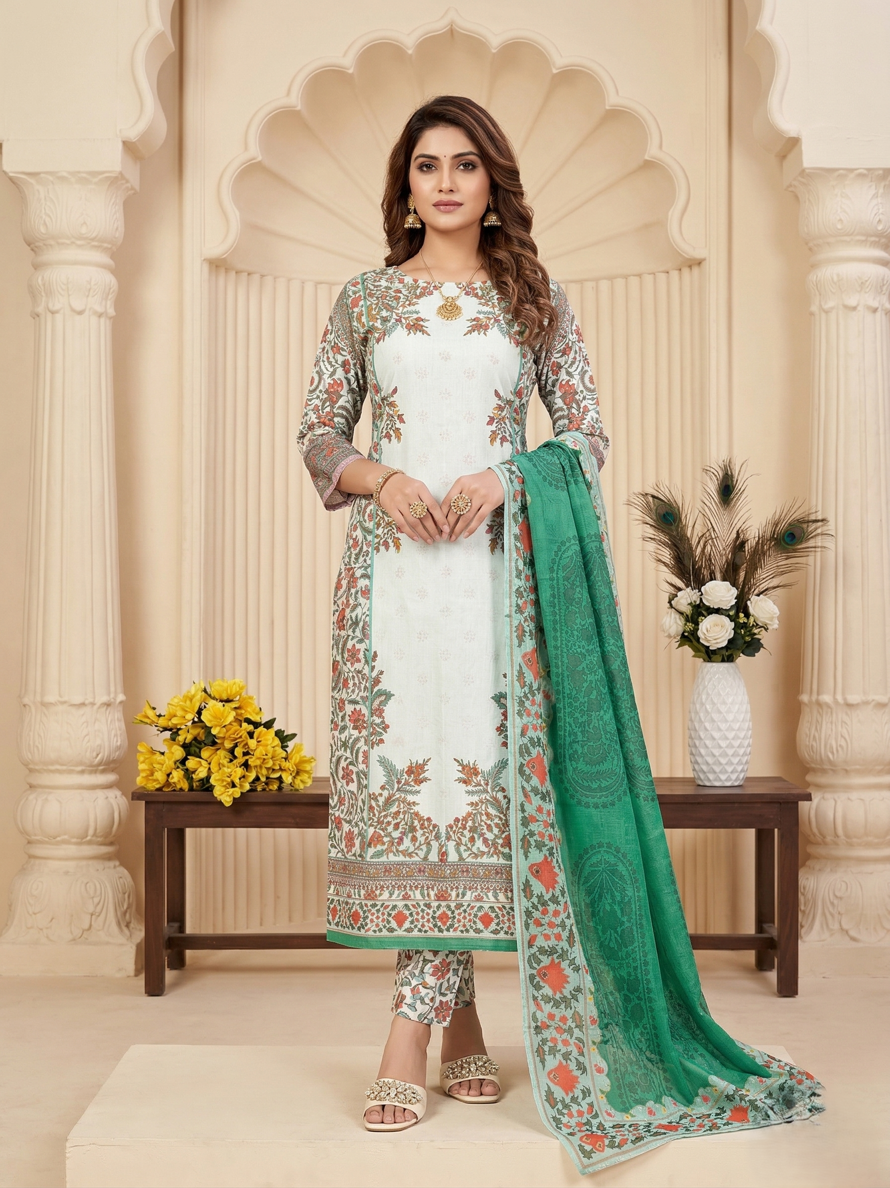 Premium Coco Print Unstitched 3 Piece PM-260212