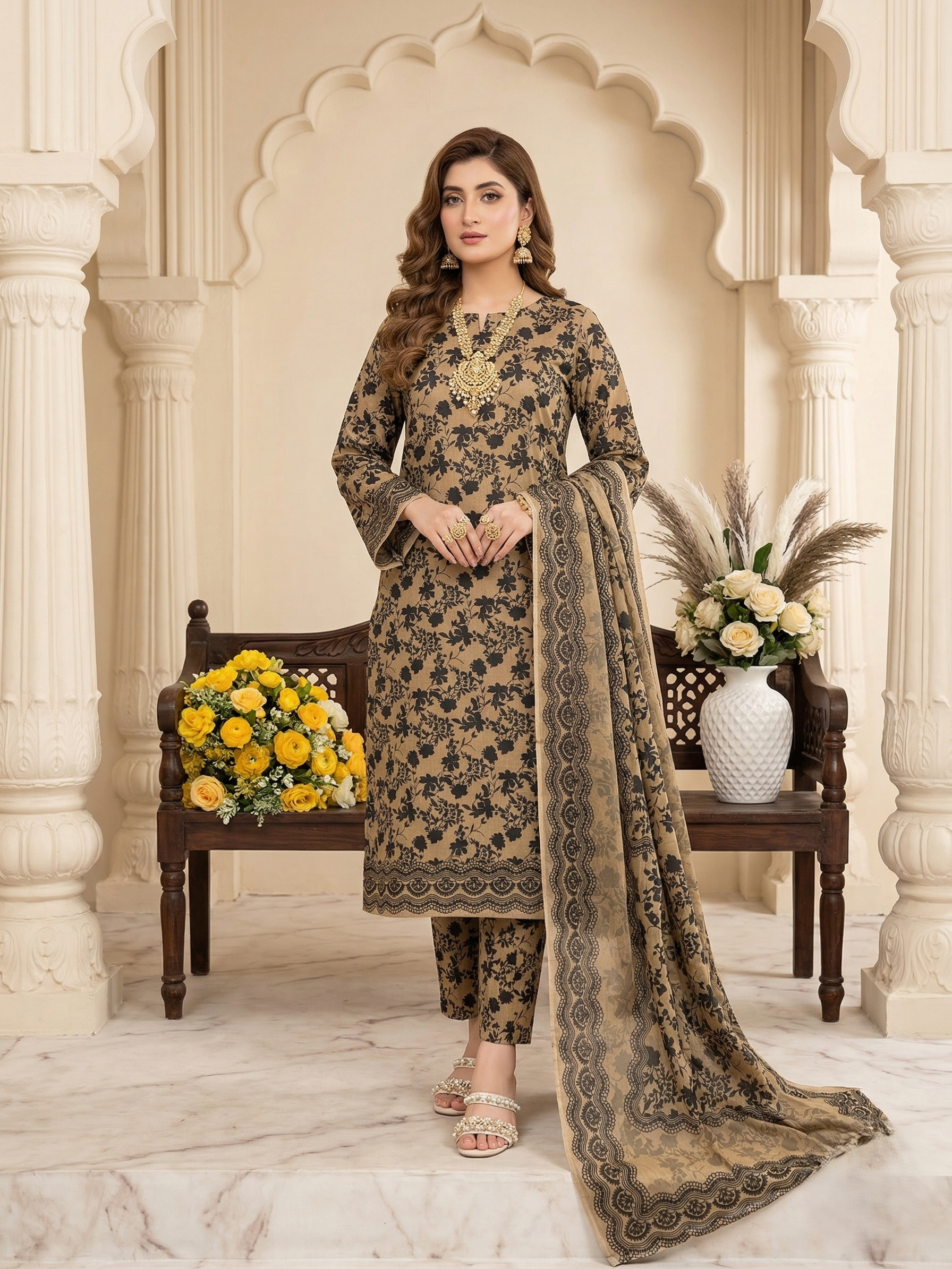 Premium Coco Print Unstitched 3 Piece PM-260204
