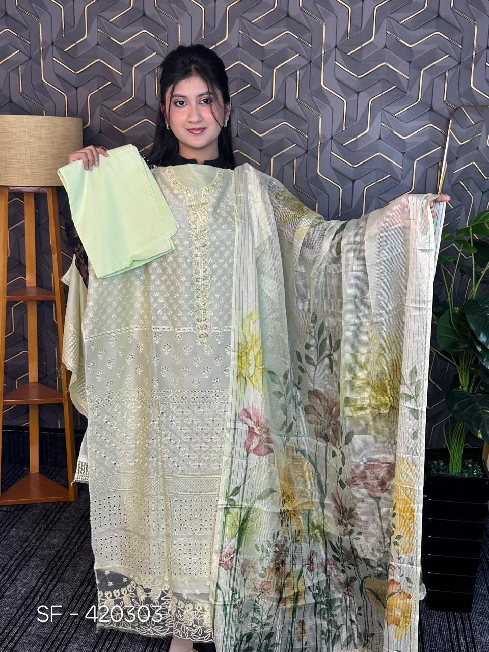 Indian Boutique Cotton 3 Piece  SF-420303