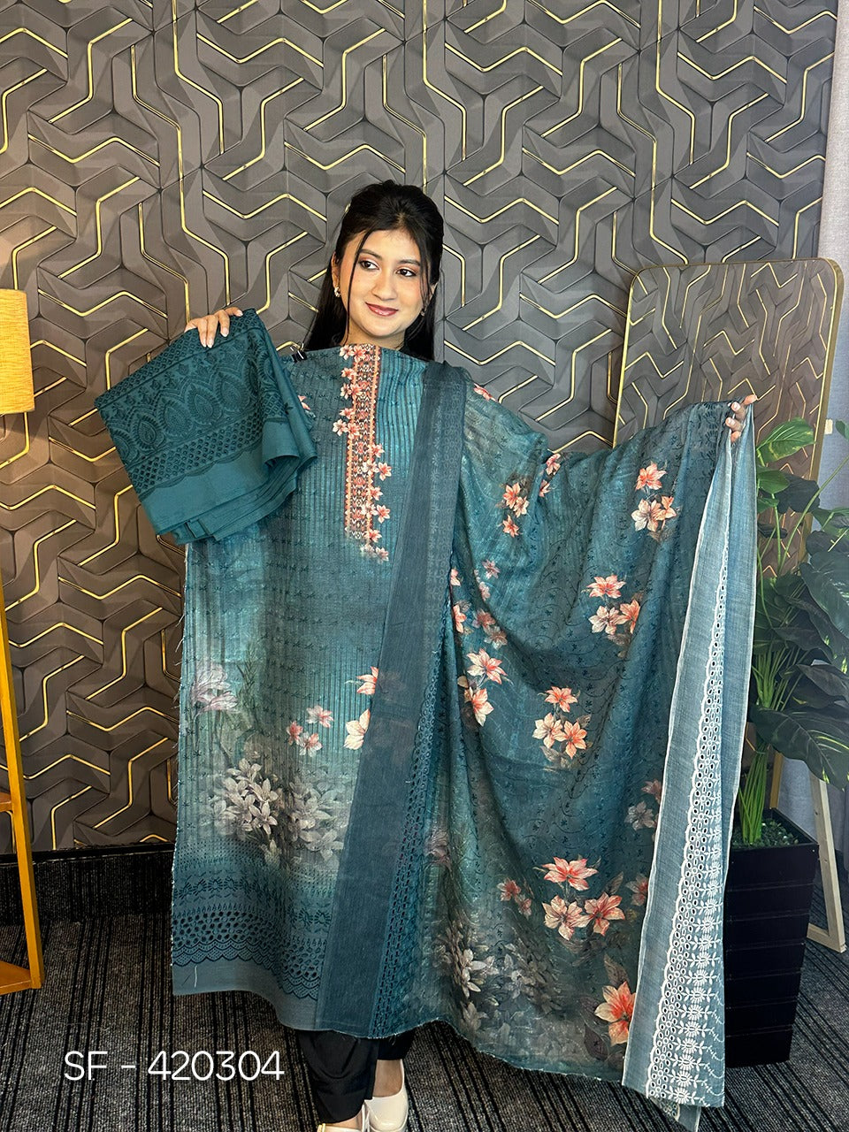 Indian Boutique Cotton 3 Piece  SF-420304