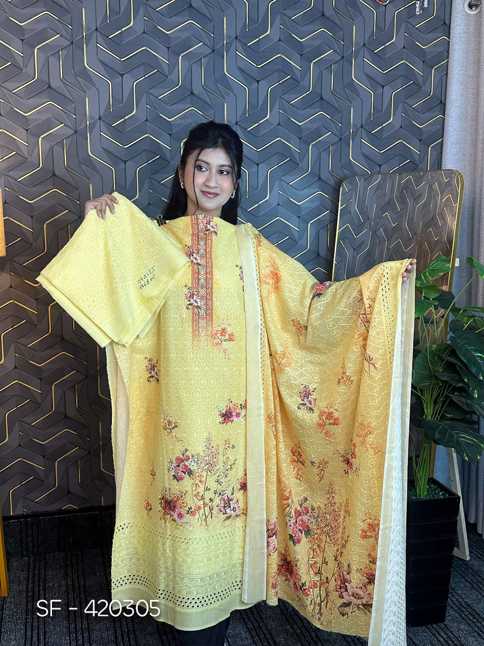 Indian Boutique Cotton 3 Piece  SF-420305